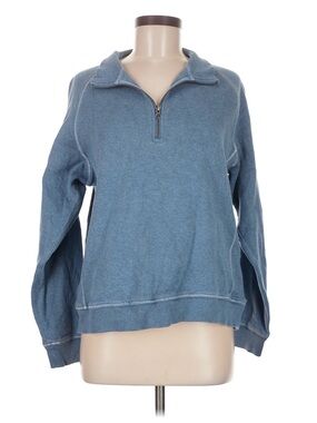 L.L. Bean Womens Dusty Blue Half-Zip Pullover Sweatshirt